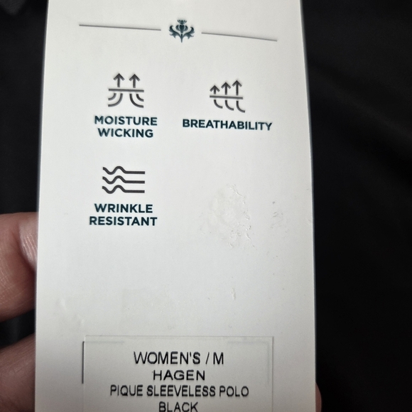 Lady Hagen Women's Medium Black Sleeveless Pique Polo Shirt New Golf Breathable - Picture 4 of 9